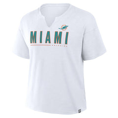 Fanatics Miami Dolphins Women's Redzone Slub Boxy T-Shirt White