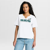 Fanatics Philadelphia Eagles Women's Redzone Slub Boxy T-Shirt White