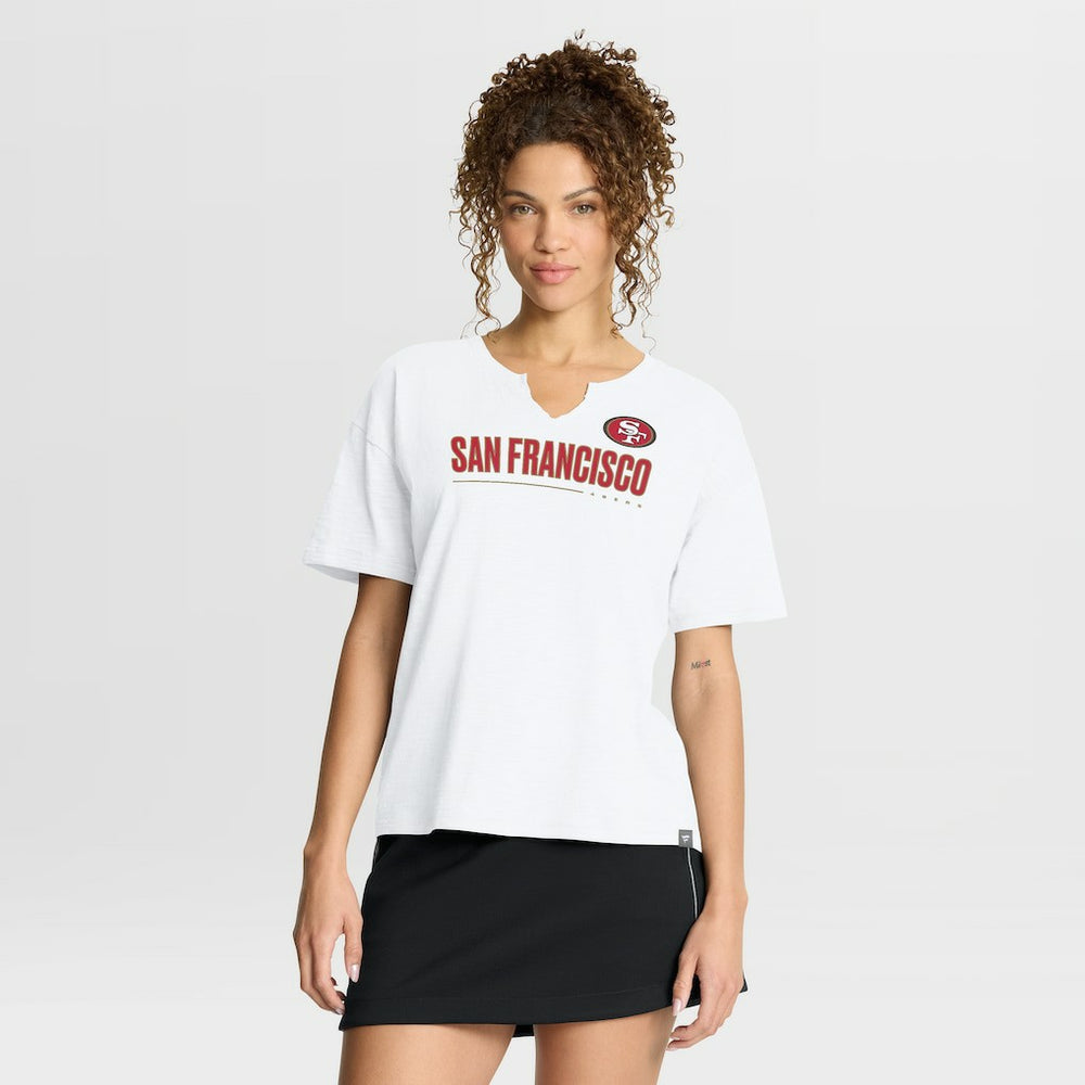 Fanatics San Francisco 49ers Women's Redzone Slub Boxy T-Shirt White