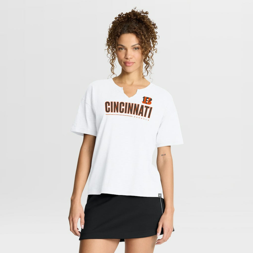 Fanatics Cincinnati Bengals Women's Redzone Slub Boxy T-Shirt White