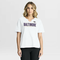 Fanatics Baltimore Ravens Women's Redzone Slub Boxy T-Shirt White