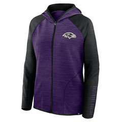 Fanatics Baltimore Ravens Women's Redzone End Around Pass Raglan Full-Zip Hoodie Purple/Black