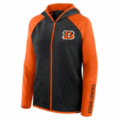 Fanatics Cincinnati Bengals Women's Redzone End Around Pass Raglan Full-Zip Hoodie Black/Orange