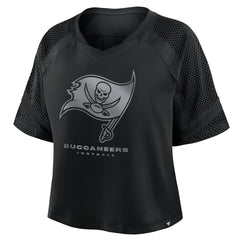 Fanatics Tampa Bay Buccaneers Women's Oversized Raglan V-Neck Blackout Fashion Jersey