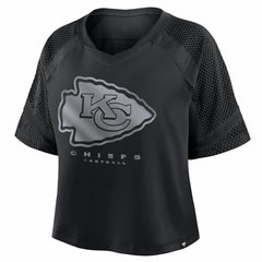 Fanatics Kansas City Chiefs Women's Oversized Raglan V-Neck Blackout Fashion Jersey