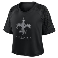 Fanatics New Orleans Saints Women's Oversized Raglan V-Neck Blackout Fashion Jersey