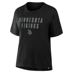 Fanatics Minnesota Vikings Women's Blackout Kneel Down Legacy T-Shirt Black