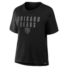 Fanatics Chicago Bears Women's Blackout Kneel Down Legacy T-Shirt Black