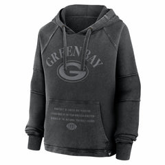 Fanatics Green Bay Packers Women's Oversized Raglan Gridiron Hoodie Black
