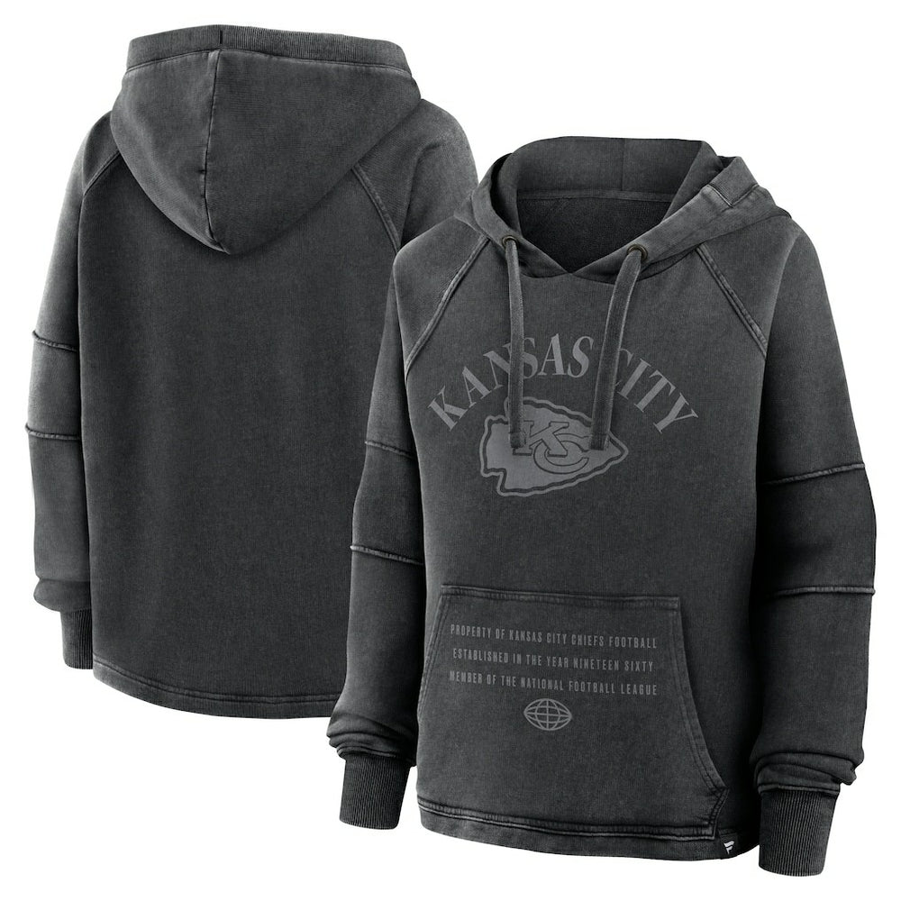 Fanatics Kansas City Chiefs Women's Oversized Raglan Gridiron Hoodie Black