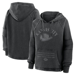 Fanatics Kansas City Chiefs Women's Oversized Raglan Gridiron Hoodie Black