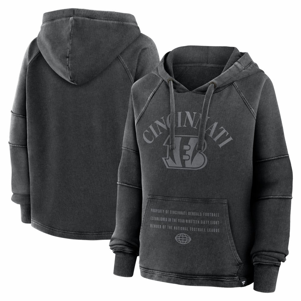 Fanatics Cincinnati Bengals Women's Oversized Raglan Gridiron Hoodie Black