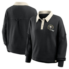 Fanatics Pittsburgh Steelers Women's Oversized Hometown Premium Thermal Long Sleeve Shirt Black