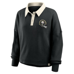 Fanatics Pittsburgh Steelers Women's Oversized Hometown Premium Thermal Long Sleeve Shirt Black
