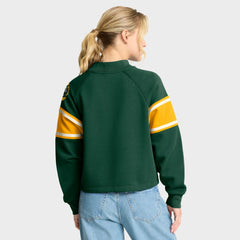 Fanatics Green Bay Packers Oversized Hometown Toss Sweep Mock Neck Pullover Green