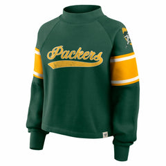 Fanatics Green Bay Packers Oversized Hometown Toss Sweep Mock Neck Pullover Green