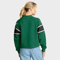 Fanatics Philadelphia Eagles Oversized Hometown Toss Sweep Mock Neck Pullover Kelly Green