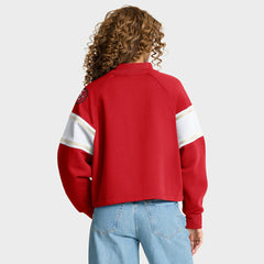Fanatics San Francisco 49ers Oversized Hometown Toss Sweep Mock Neck Pullover Scarlet