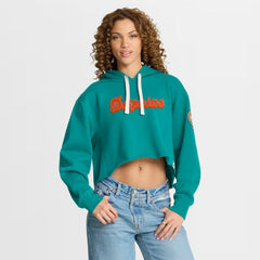 Fanatics Miami Dolphins Women's Oversized Hometown Heritage Cropped Hoodie Aqua
