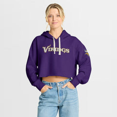Fanatics Minnesota Vikings Women's Oversized Hometown Heritage Cropped Hoodie Purple