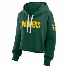 Fanatics Green Bay Packers Women's Oversized Hometown Heritage Cropped Hoodie Green
