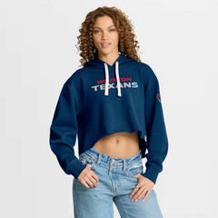 Fanatics Houston Texans Women's Oversized Hometown Heritage Cropped Hoodie Navy