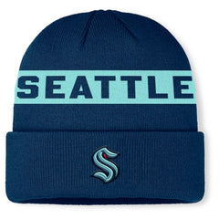 Seattle Kraken Fanatics Authentic Pro Rink Cuffed Knit Hat - Deep Sea Blue - NHL 202498866