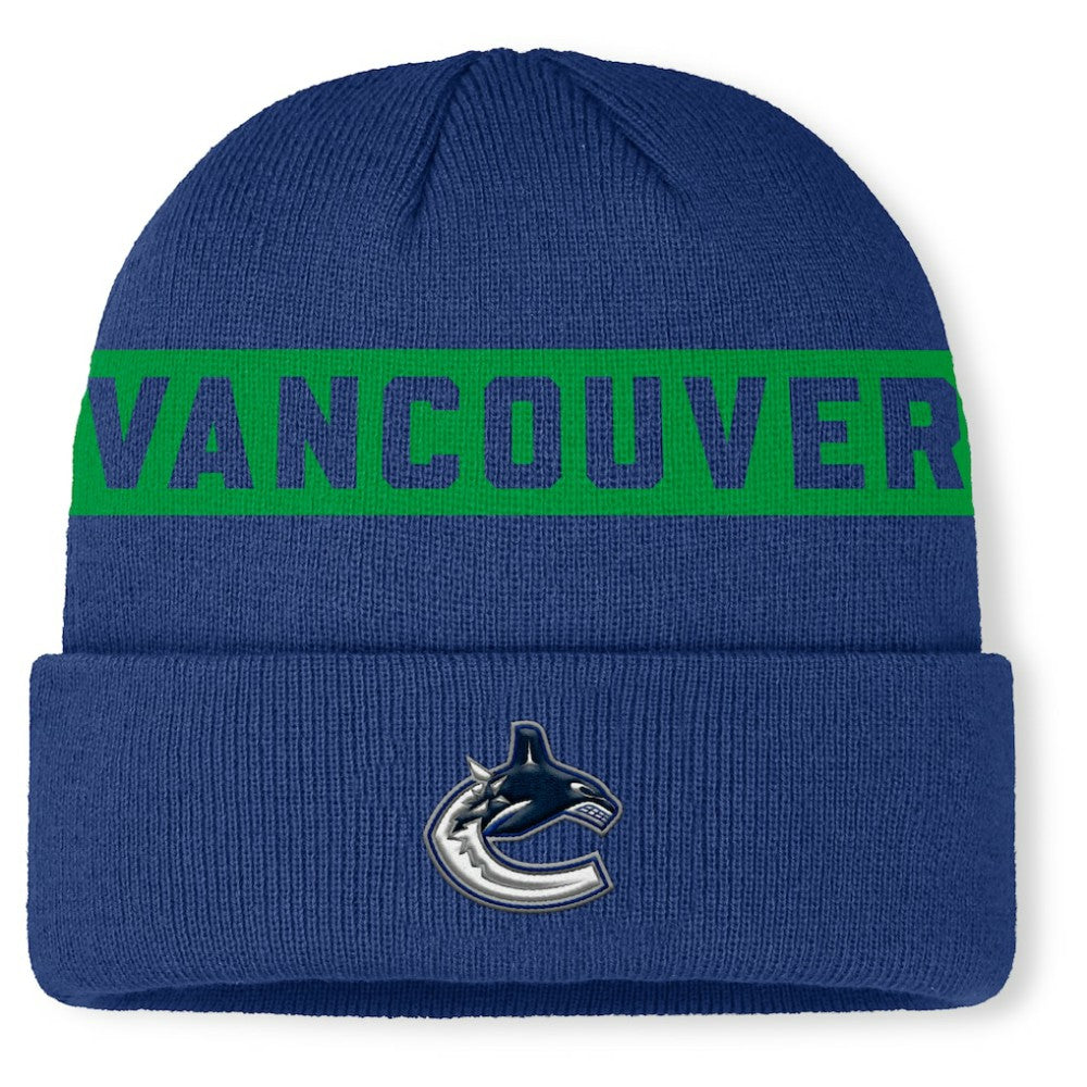 Vancouver Canucks Fanatics Authentic Pro Rink Cuffed Knit Hat - Blue - NHL 202498876