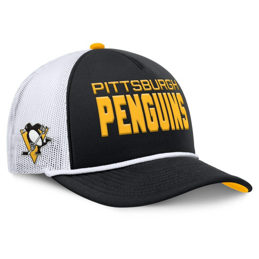 Pittsburgh Penguins Fanatics Authentic Pro Rink A-Frame Adjustable Hat - Black/White - NHL 202498897