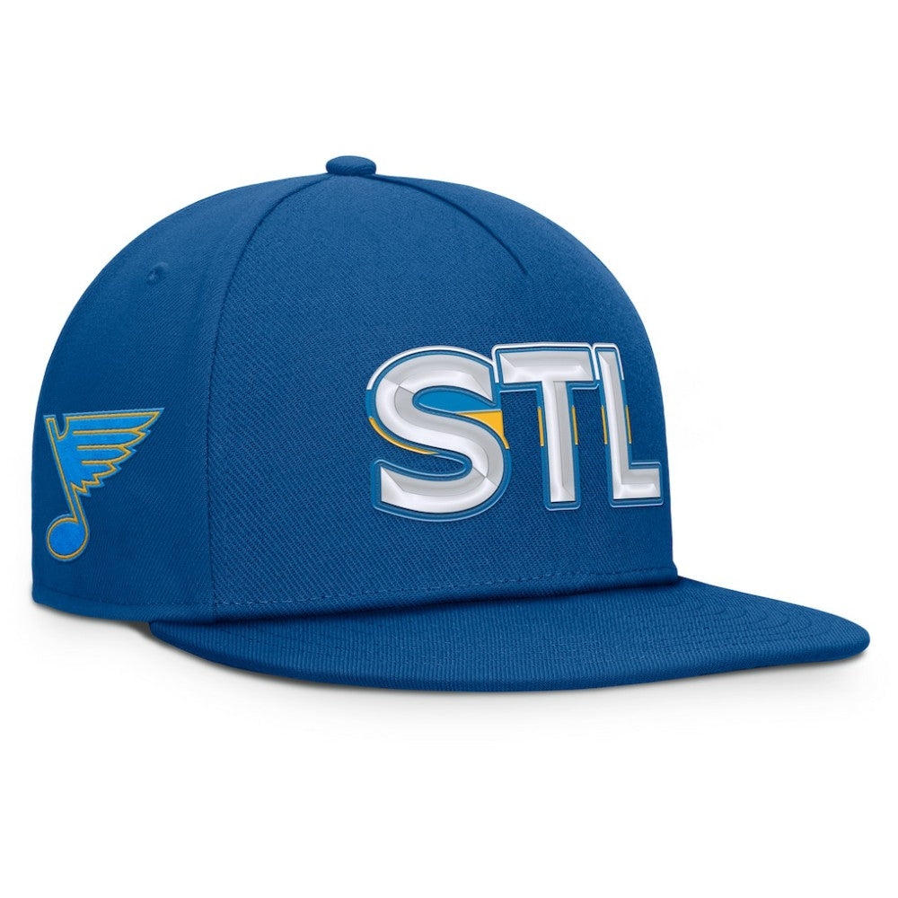 St. Louis Blues Fanatics Authentic Pro Rink Team Code Snapback Hat - Blue - NHL 202498915