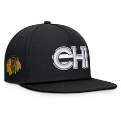 Chicago Blackhawks Fanatics Authentic Pro Rink Team Code Snapback Hat - Black - NHL 202498927