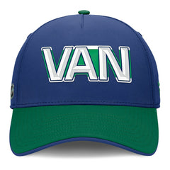 Vancouver Canucks Fanatics Authentic Pro Rink Team Code Flex Hat - Blue/Green - NHL 202498982