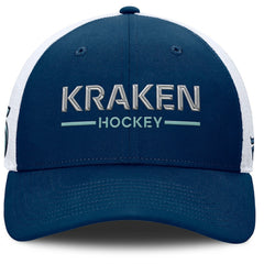 Seattle Kraken Fanatics Authentic Pro Rink Lockup Adjustable Trucker Hat - Deep Sea Blue/White - NHL 202499002