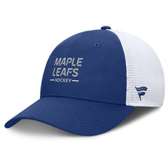 Toronto Maple Leafs Fanatics Authentic Pro Rink Lockup Adjustable Trucker Hat - Blue/White - NHL 202499005