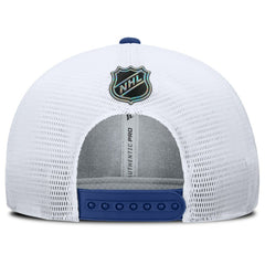 Toronto Maple Leafs Fanatics Authentic Pro Rink Lockup Adjustable Trucker Hat - Blue/White - NHL 202499005
