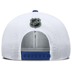 Vancouver Canucks Fanatics Authentic Pro Rink Lockup Adjustable Trucker Hat - Blue/White - NHL 202499006