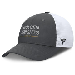 Vegas Golden Knights Fanatics Authentic Pro Rink Lockup Adjustable Trucker Hat - Gray/White - NHL 202499007