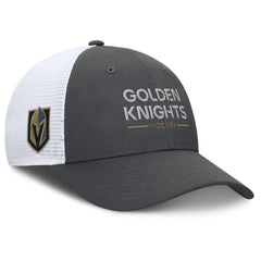 Vegas Golden Knights Fanatics Authentic Pro Rink Lockup Adjustable Trucker Hat - Gray/White - NHL 202499007