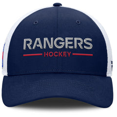 New York Rangers Fanatics Authentic Pro Rink Lockup Adjustable Trucker Hat - Navy/White - NHL 202499011