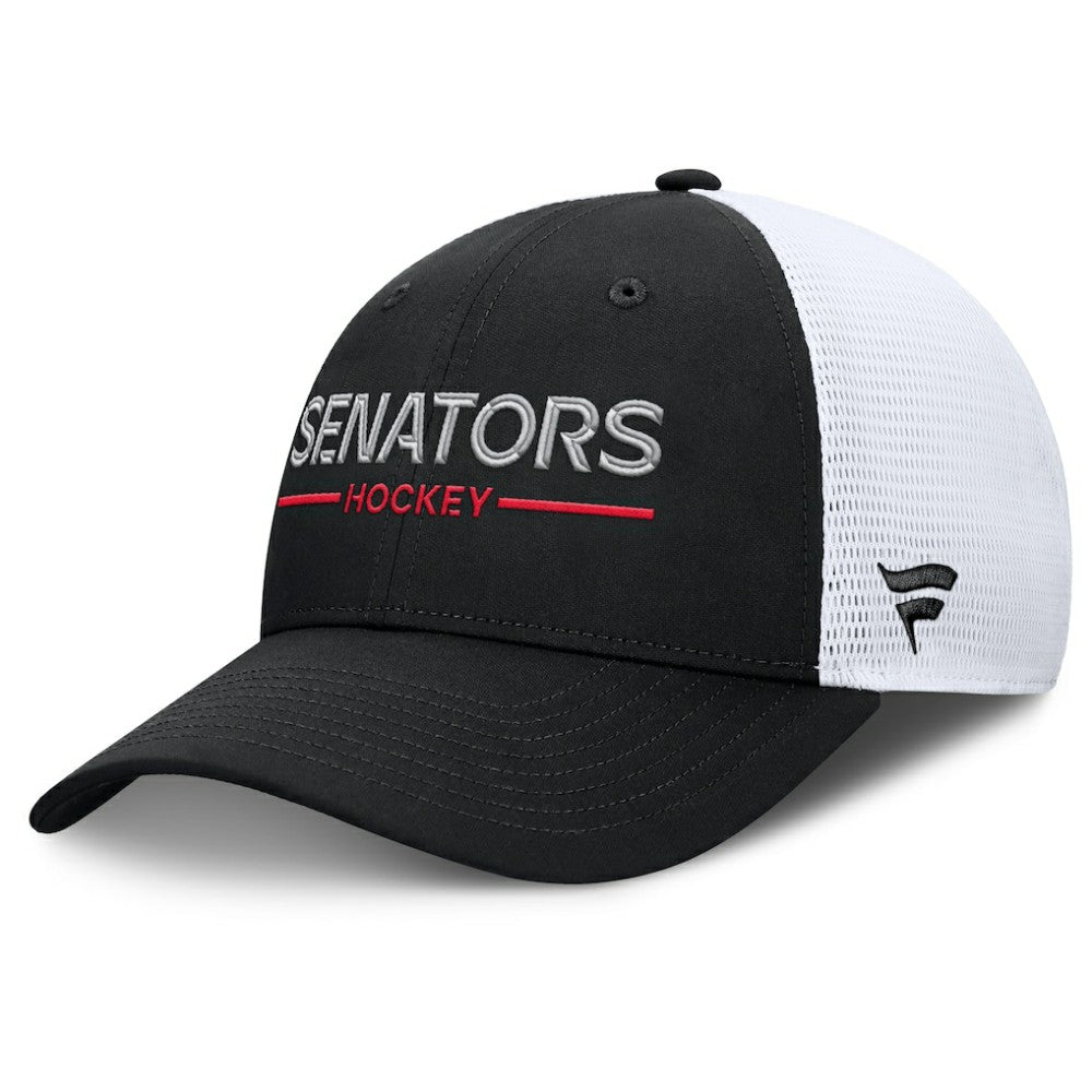 Ottawa Senators Fanatics Authentic Pro Rink Lockup Adjustable Trucker Hat - Black/White - NHL 202499013