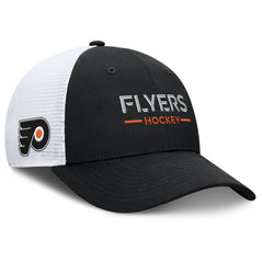Philadelphia Flyers Fanatics Authentic Pro Rink Lockup Adjustable Trucker Hat - Black/White - NHL 202499015