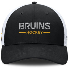 Boston Bruins Fanatics Authentic Pro Rink Lockup Adjustable Trucker Hat - Black/White - NHL 202499027