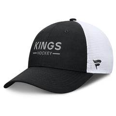Los Angeles Kings Fanatics Authentic Pro Rink Lockup Adjustable Trucker Hat - Black/White - NHL 202499030
