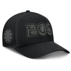 Boston Bruins Fanatics Authentic Pro Road Team Code Trucker Adjustable Hat - Black - NHL 202499160