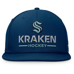 Seattle Kraken Fanatics Authentic Pro Rink Lockup Snapback Hat - Deep Sea Blue - NHL 202499178