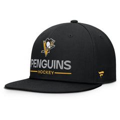 Pittsburgh Penguins Fanatics Authentic Pro Rink Lockup Snapback Hat - Black - NHL 202499180