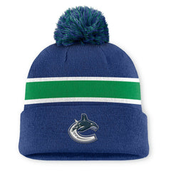 Vancouver Canucks Fanatics Authentic Pro Rink Cuffed Knit Hat with Pom - Blue - NHL 202499199