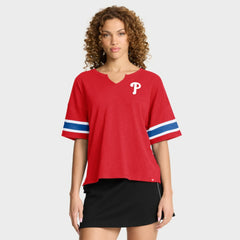 Philadelphia Phillies Fanatics Women's Curl Route T-Shirt - Red - Fanatics Sale