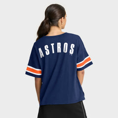 Houston Astros Fanatics Women's Curl Route T-Shirt - Navy - Fanatics Discount