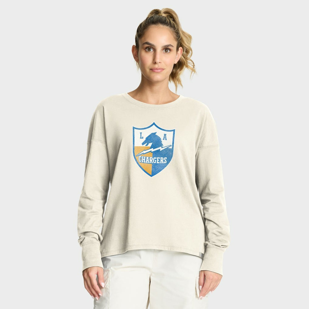 Fanatics Los Angeles Chargers Women's Dove Legacy Long Sleeve T-Shirt Cream